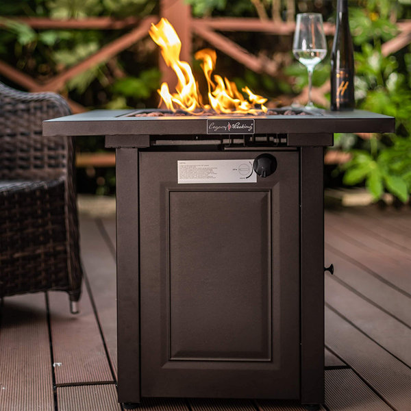 iYofe 28" Propane Fire Pit Table, 50000 BTU Outdoor Square Fire Table